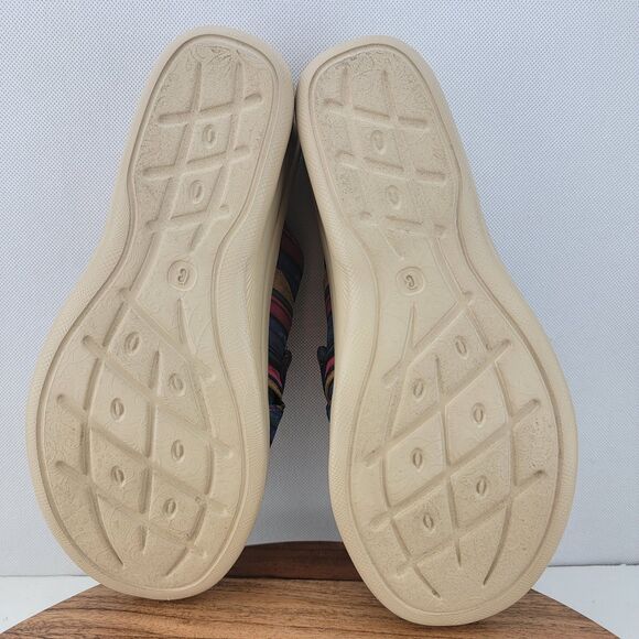 Bzees Womens Size 10 Blue Pink 10 Smile Slide Wedge Comfort Sandals - Picture 7 of 8